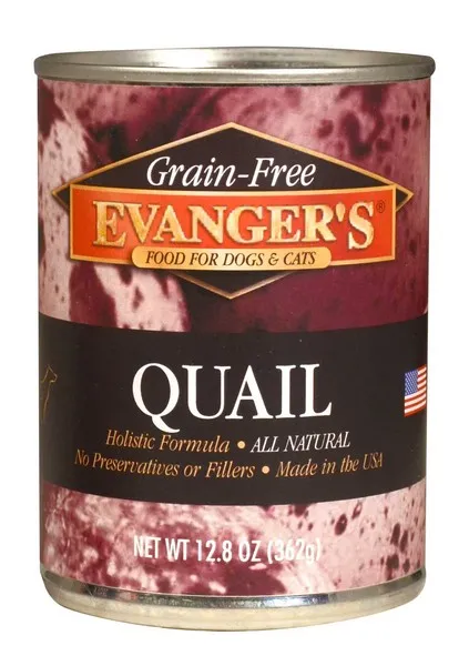 12/12.5oz Evanger's Grain-Free Quail For Dogs & Cats - Health/First Aid